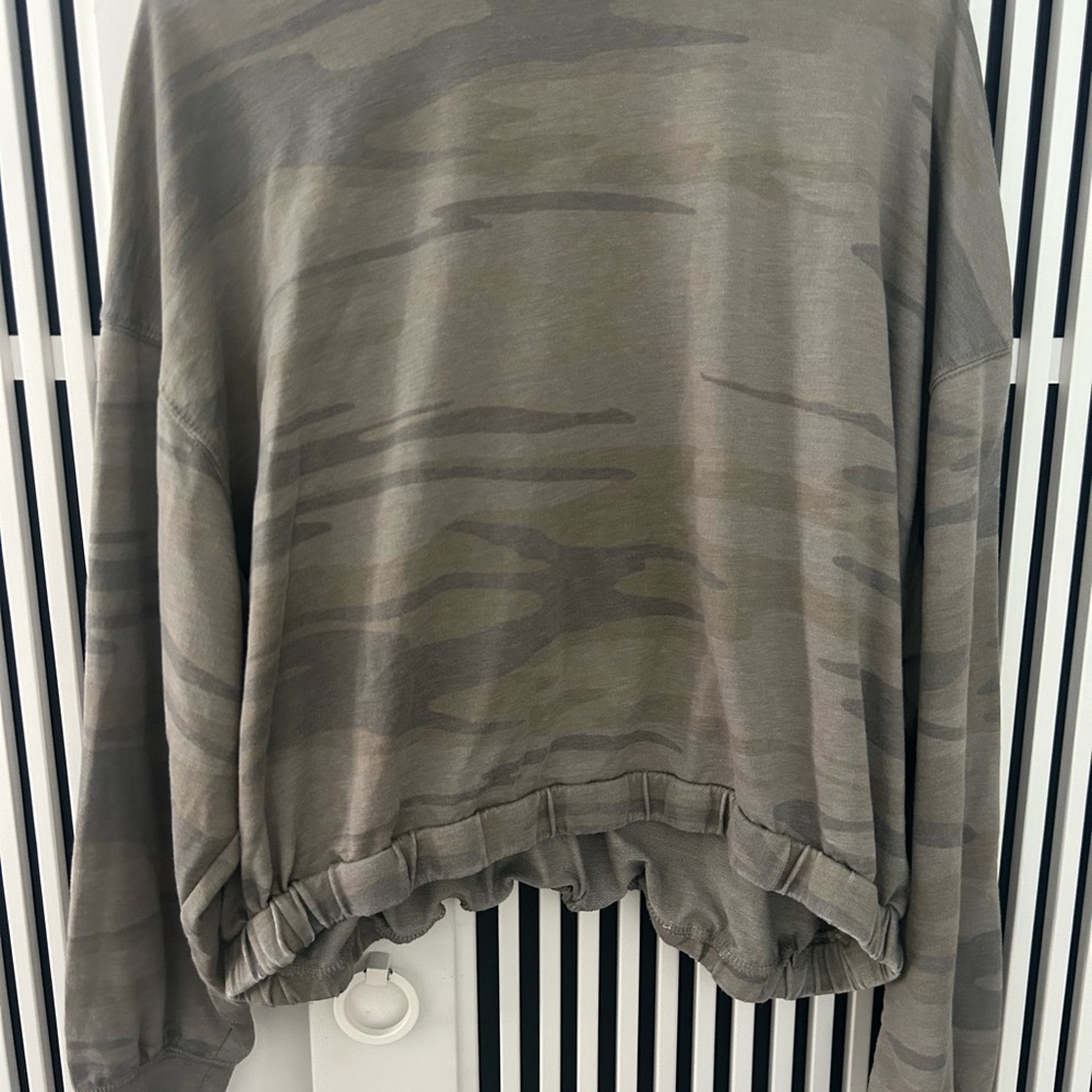 Z Supply Olive Camo Crew Neck Top